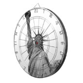 Zwart-wit Vrijheidsbeeld Dartbord (Voorkant Rechts)