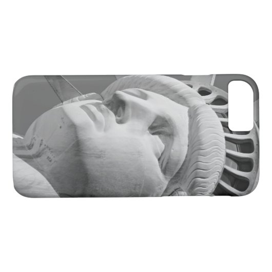 Zwart Wit Vrijheidsbeeld iPhone 7 Hoesje (Achterkant (Horizontaal))