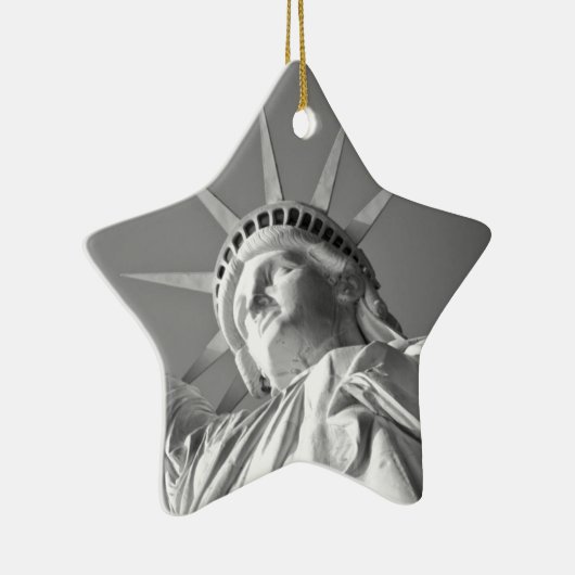 Zwart wit Vrijheidsbeeld Keramisch Ornament (Rechts)