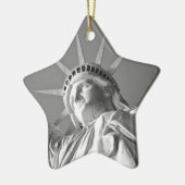 Zwart wit Vrijheidsbeeld Keramisch Ornament (Links)