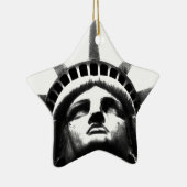 Zwart-wit Vrijheidsbeeld Keramisch Ornament (Rechts)