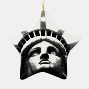 Zwart-wit Vrijheidsbeeld Keramisch Ornament