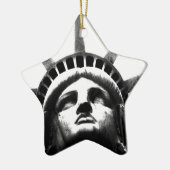 Zwart-wit Vrijheidsbeeld Keramisch Ornament (Links)