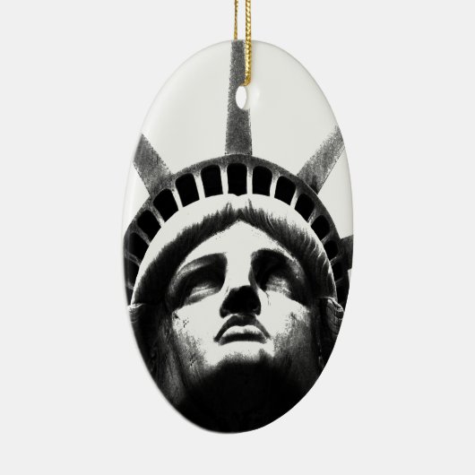 Zwart-wit Vrijheidsbeeld Keramisch Ornament (Rechts)