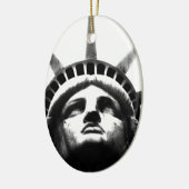 Zwart-wit Vrijheidsbeeld Keramisch Ornament (Links)