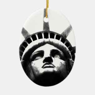 Zwart-wit Vrijheidsbeeld Keramisch Ornament