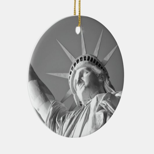 Zwart wit Vrijheidsbeeld Keramisch Ornament (Rechts)