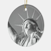 Zwart wit Vrijheidsbeeld Keramisch Ornament (Links)
