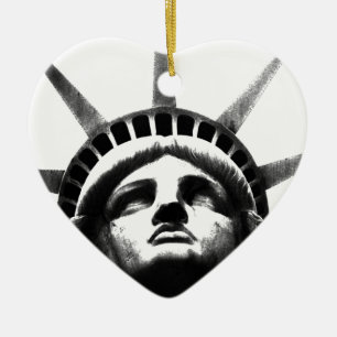 Zwart-wit Vrijheidsbeeld Keramisch Ornament