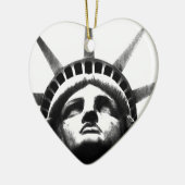 Zwart-wit Vrijheidsbeeld Keramisch Ornament (Links)