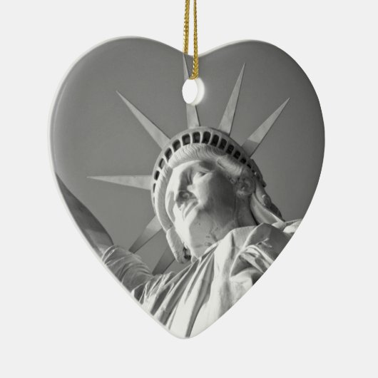 Zwart wit Vrijheidsbeeld Keramisch Ornament (Rechts)
