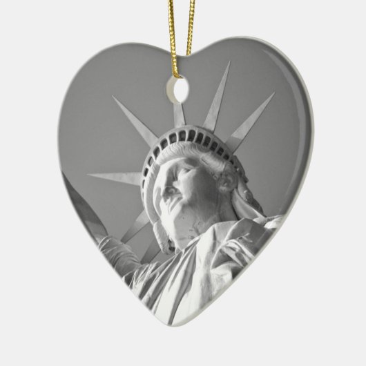 Zwart wit Vrijheidsbeeld Keramisch Ornament (Links)