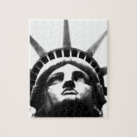 Zwart-wit Vrijheidsbeeld Legpuzzel (Verticaal)