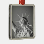 Zwart wit Vrijheidsbeeld Metalen Ornament (Rechts)