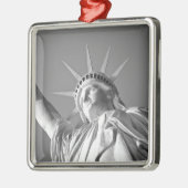 Zwart wit Vrijheidsbeeld Metalen Ornament (Links)
