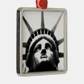 Zwart-wit Vrijheidsbeeld Metalen Ornament (Rechts)