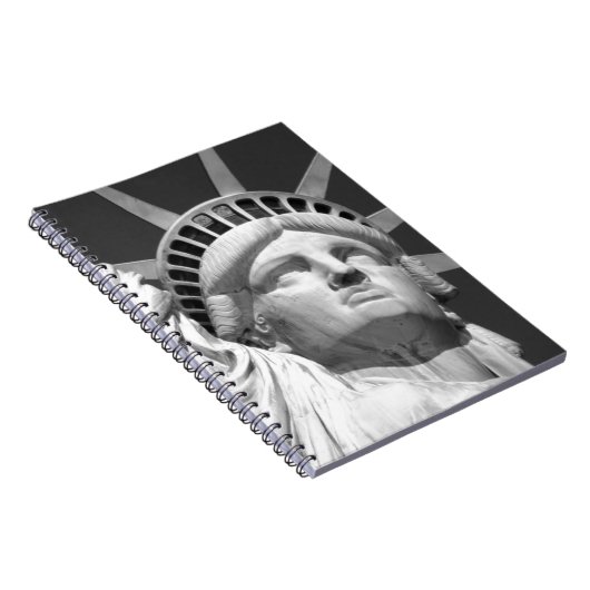 Zwart-wit Vrijheidsbeeld Notitieboek (Rechterzijde)