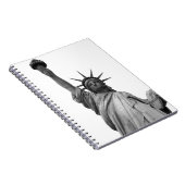 Zwart-wit Vrijheidsbeeld Notitieboek (Rechterzijde)