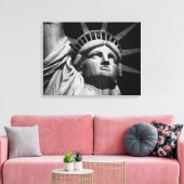 Zwart-wit Vrijheidsbeeld NYC Canvas Afdruk (Insitu (Woonkamer))