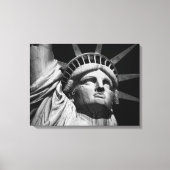 Zwart-wit Vrijheidsbeeld NYC Canvas Afdruk (Voorkant)