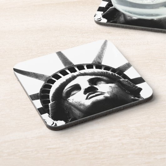 Zwart-wit Vrijheidsbeeld Onderzetter (Linkerzijde)