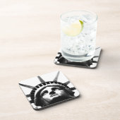 Zwart-wit Vrijheidsbeeld Onderzetter (Rechterzijde)