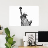 Zwart-wit Vrijheidsbeeld Poster (Thuiskantoor)
