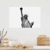 Zwart-wit Vrijheidsbeeld Poster (Keuken)