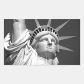 Zwart-wit Vrijheidsbeeld Rechthoekige Sticker (Voorkant)