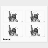 Zwart-wit Vrijheidsbeeld Rechthoekige Sticker (Vel)