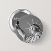 Zwart wit Vrijheidsbeeld Ronde Button 5,7 Cm (Voorkant /achterkant)