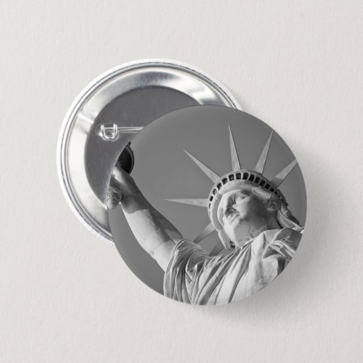 Zwart wit Vrijheidsbeeld Ronde Button 5,7 Cm (Voorkant /achterkant)
