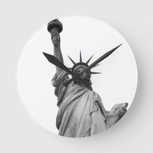 Zwart-wit Vrijheidsbeeld Ronde Klok (Voorkant)