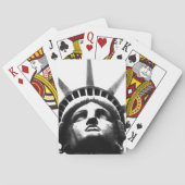 Zwart-wit Vrijheidsbeeld Speelkaarten (Achterkant)
