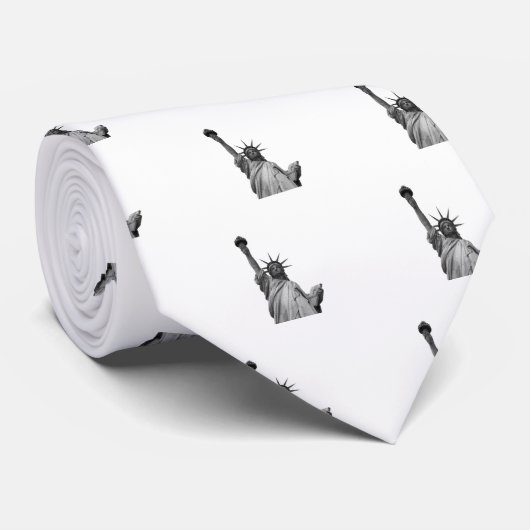 Zwart-wit Vrijheidsbeeld Stropdas (Opgerold)