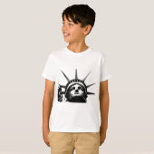 Zwart-wit Vrijheidsbeeld T-shirt (Voorkant volledig)