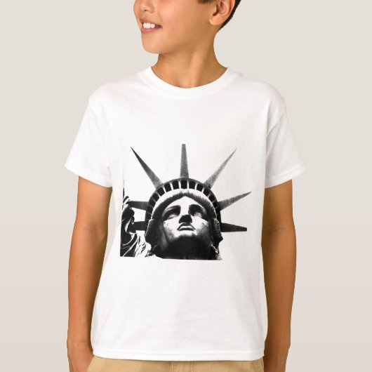 Zwart-wit Vrijheidsbeeld T-shirt (Voorkant)
