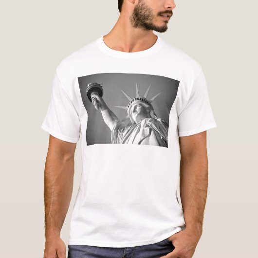 Zwart wit Vrijheidsbeeld T-shirt (Voorkant)