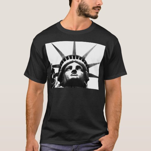 Zwart-wit Vrijheidsbeeld T-shirt (Voorkant)