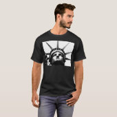 Zwart-wit Vrijheidsbeeld T-shirt (Voorkant volledig)