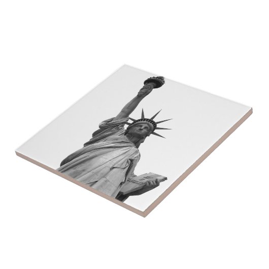 Zwart-wit Vrijheidsbeeld Tegeltje (Zijkant)
