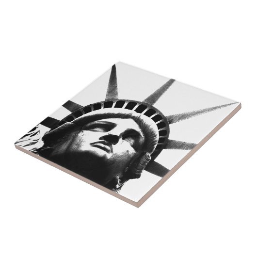 Zwart-wit Vrijheidsbeeld Tegeltje (Zijkant)