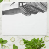 Zwart-wit Vrijheidsbeeld Theedoek (Gevouwen)