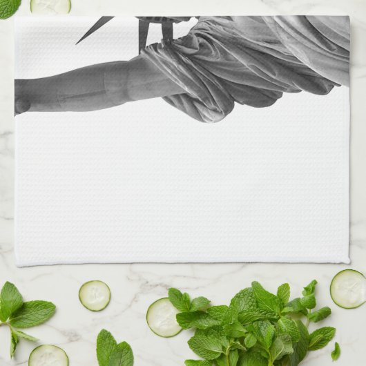 Zwart-wit Vrijheidsbeeld Theedoek (Gevouwen)