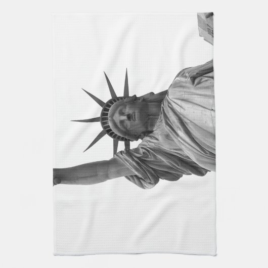 Zwart-wit Vrijheidsbeeld Theedoek (Verticaal)