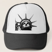 Zwart-wit Vrijheidsbeeld Trucker Pet (Voorkant)