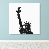 Zwart & Wit Vrijheidsbeeld Verpakt Canvas (Insitu (Houten vloer))