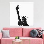 Zwart & Wit Vrijheidsbeeld Verpakt Canvas (Insitu (Woonkamer))