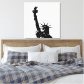 Zwart & Wit Vrijheidsbeeld Verpakt Canvas Afdruk (Insitu (Slaapkamer))