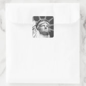 Zwart-wit Vrijheidsbeeld Vierkante Sticker (Tas)